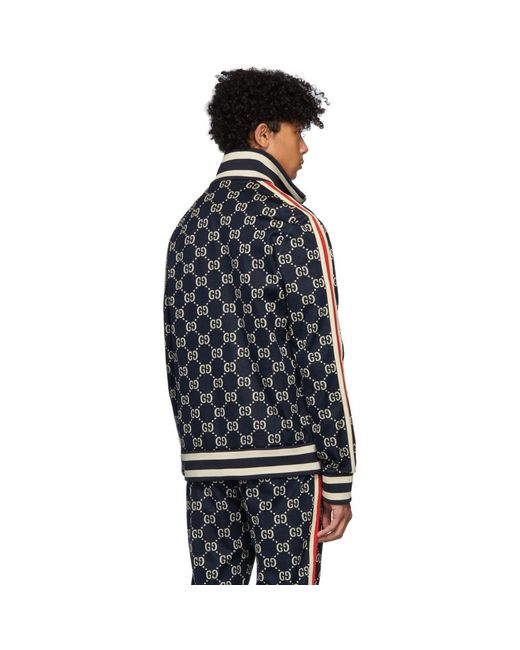 Gucci GG Jacquard Cotton Jacket in Navy (Blue) for Men Save 50 Lyst