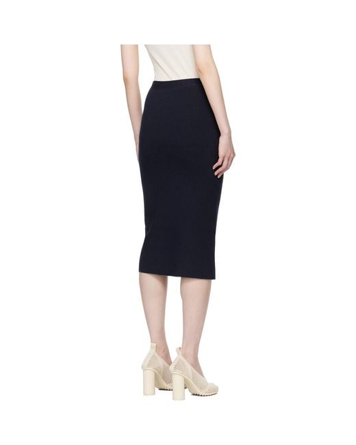 Bottega Veneta Blue Light Midi Skirt