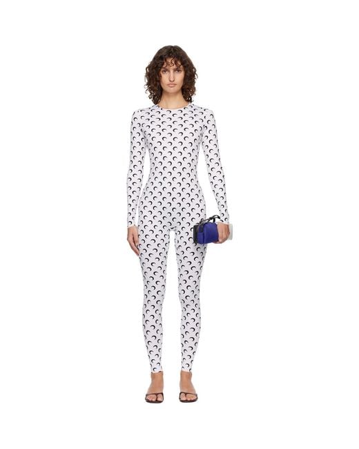 MARINE SERRE Black Recycled Jersey Moon Jumpsuit