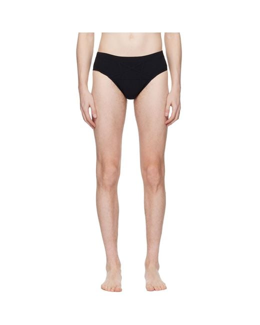 Rick Owens Black Temple Penta Swim Briefs for men