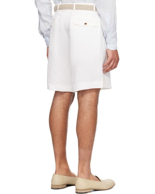 Lardini White Pleated Shorts for men