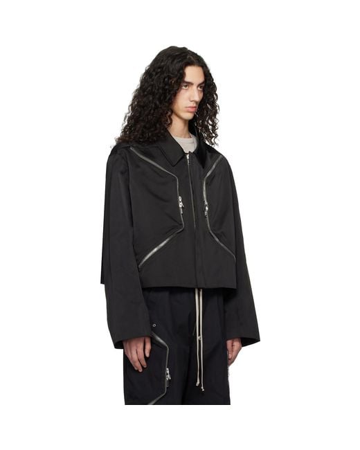 Rick Owens Black Temple Heizer Mac Jacket for men
