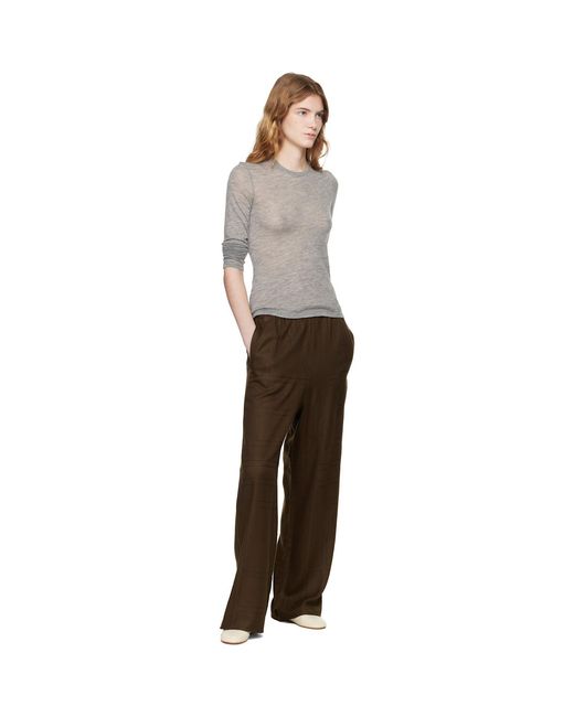 Totême  Brown Monogram Flannel Lounge Pants