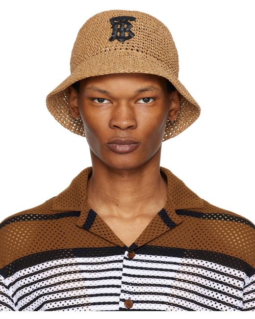 Burberry Brown Tb Bucket Hat for men