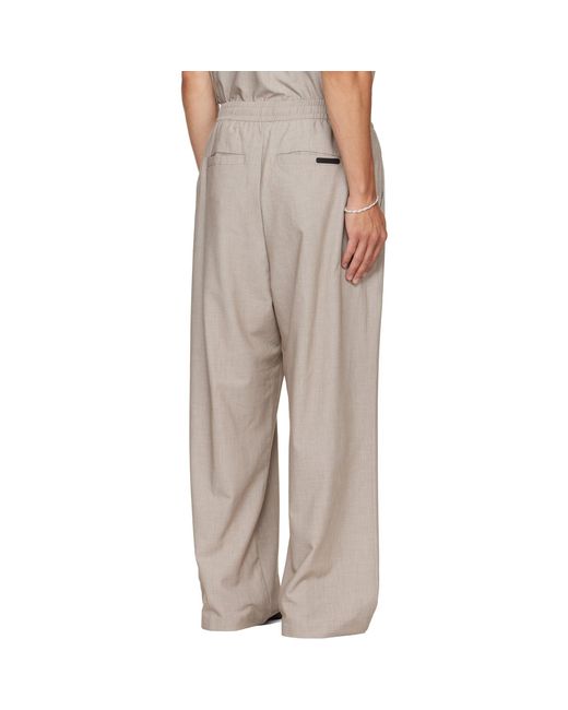 Fear Of God Gray Pleat Front Drawstring Trousers for men