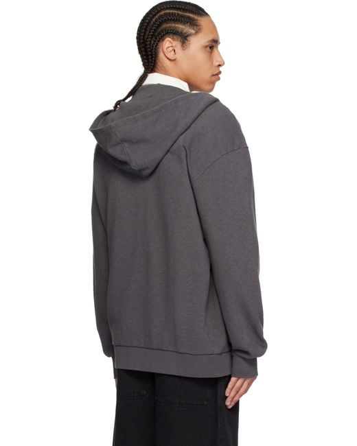 Palmes Blue Waffle Zip Hoodie for men
