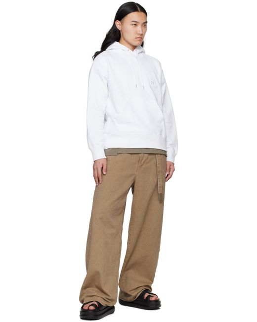 Sacai White Wtaps Edition Flock Print Hoodie for men
