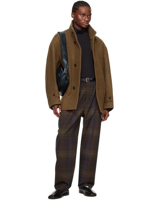 Lemaire Brown Boxy Coat for men