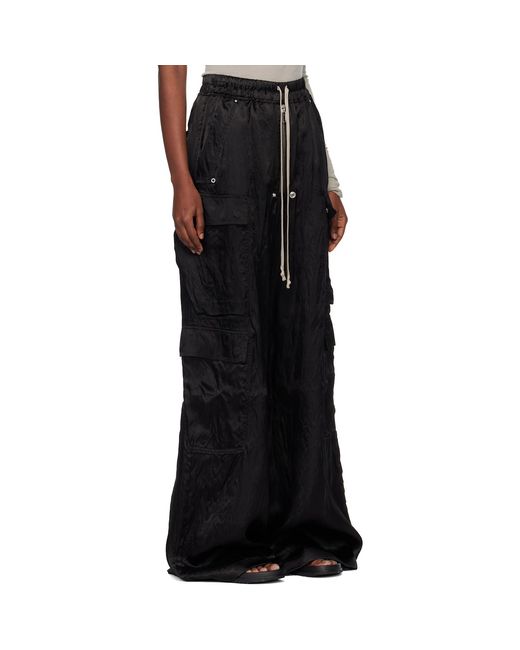 Rick Owens Black Temple Cargobelas Cargo Pants