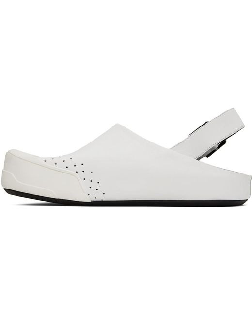 Marni Black White Fussbett Sabot Sandals for men
