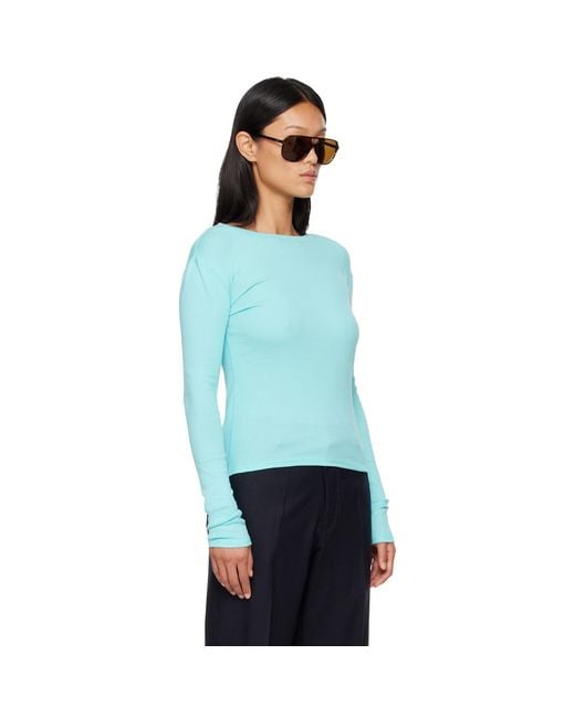 HOMMEGIRLS Blue Fruit Of The Loom Edition Long Sleeve Slim T-Shirt