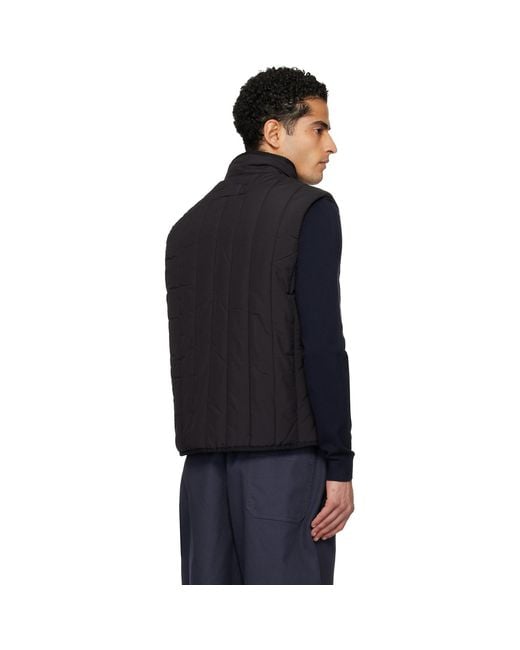 HUGO Blue Lightweight Vertical Quilting Vest for men