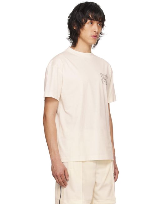 Palm Angels Natural Off-white Monogram Stud T-shirt for men