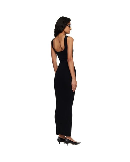 Entire studios Black Square Neck Midi Dress