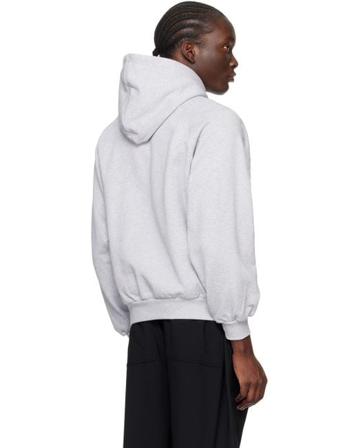 Sunnei Gray Grey Embroide Hoodie for men
