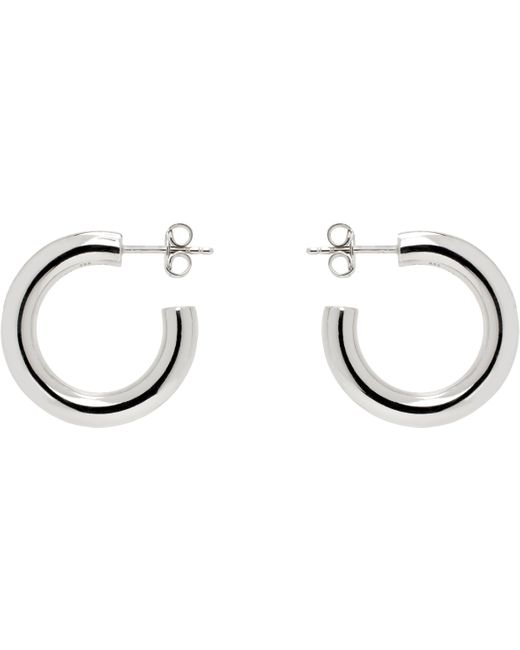 Lemaire シルバー Classic Hoops S ピアス ブラック | Lyst