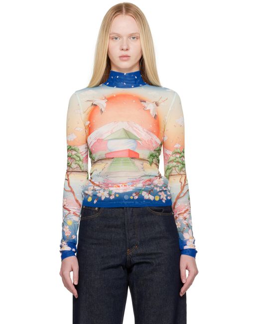 Casablanca Multicolor Printed Mesh Top