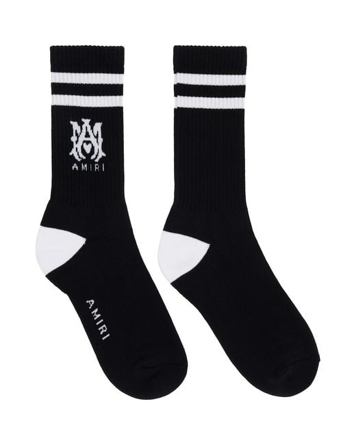 Amiri Black 'Ma' Core Logo Socks for men