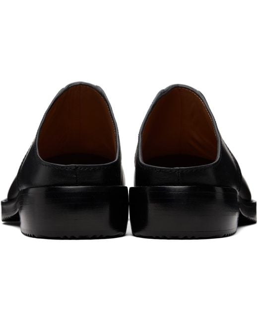 Dries Van Noten Black Leather Clog Loafers for men