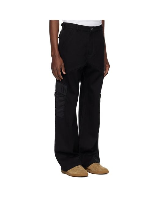 Casablanca Black Paneled Cargo Pants for men