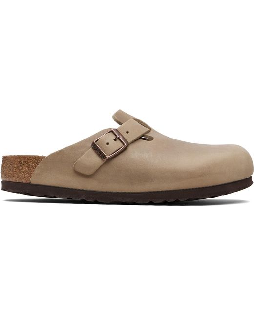 Birkenstock Black Regular Boston Oiled Leather Slip-On Loafers