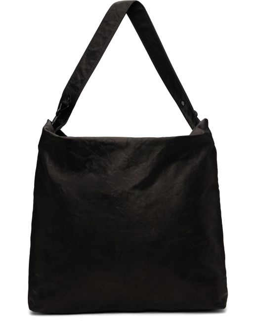Yohji Yamamoto Black Washed Horse Leather 2way Bag for men