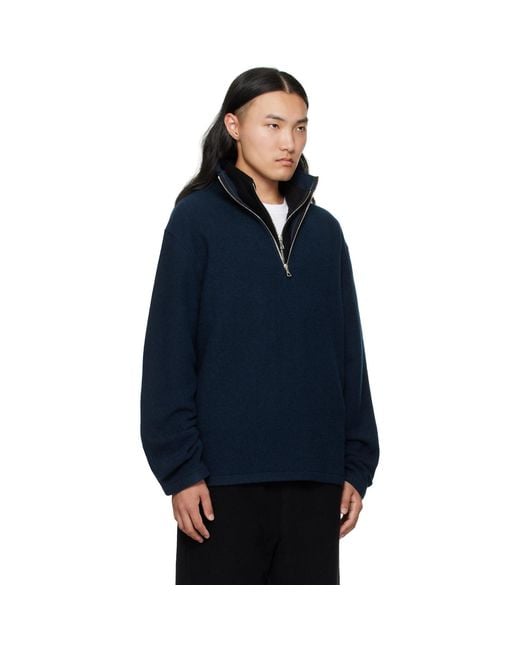 Rier Blue Fleece Sweater for men