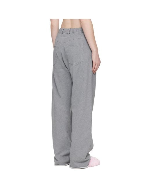 MM6 by Maison Margiela Gray Wide-Leg Cotton Trousers
