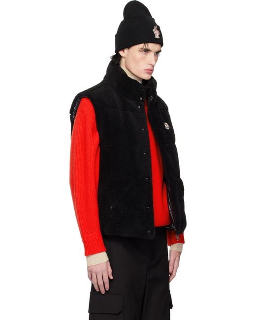 Moncler Red Colbricon Teddy Reversible Down Vest for men