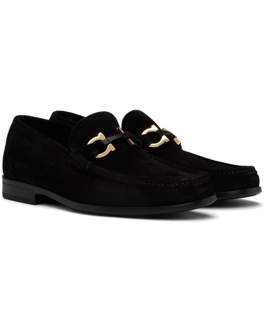 メンズ Ferragamo ブラック Gancini Ornament ローファー Black