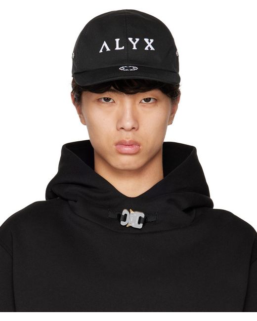 1017 ALYX 9SM Black Embroidered Hat for men