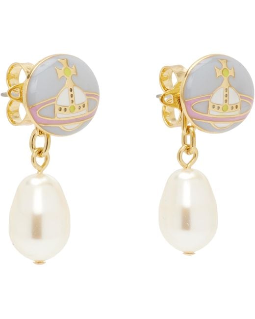 Vivienne Westwood White Loelia Earrings
