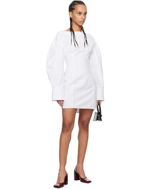 Jacquemus La Casaコレクション ホワイト The Casaco Shirt Dress ミニワンピース Black