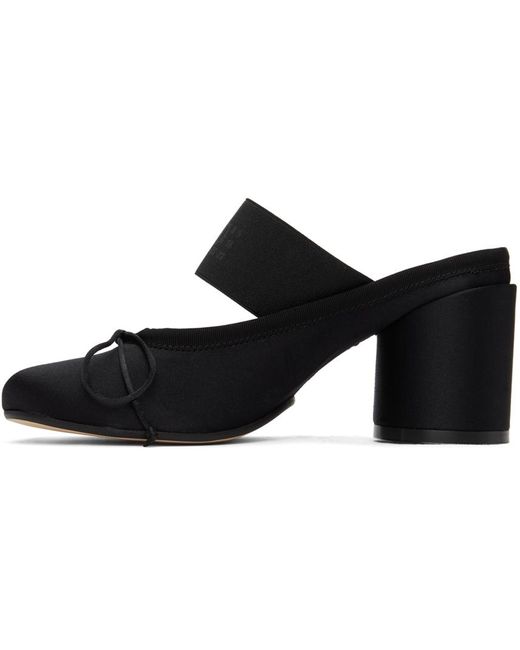 Chaussures à talon bottier de style ballerine noires à bride élastique à logo MM6 by Maison Martin Margiela en coloris Black