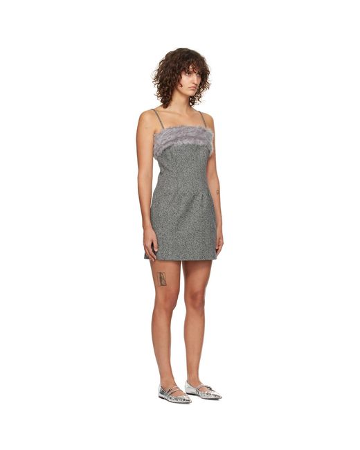 MSGM Black Fleece Trim Minidress