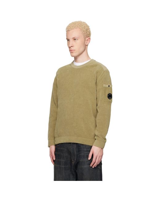 C P Company Multicolor Cotton Chenille Crewneck Lens Sweater for men