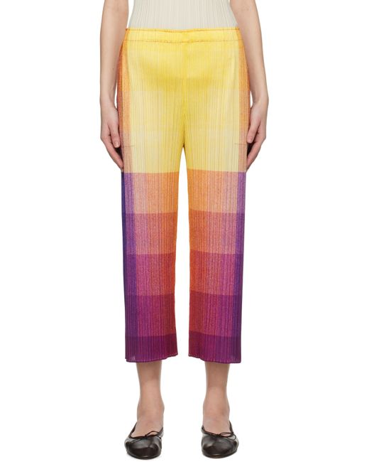 Pleats Please Issey Miyake Red Photon Trousers