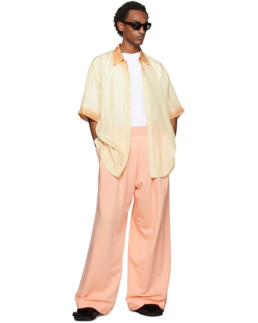 Dries Van Noten Pink Orange Pleated Sweatpants for men