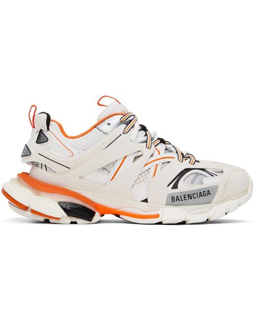 Balenciaga Black White & Orange Track Sneakers for men