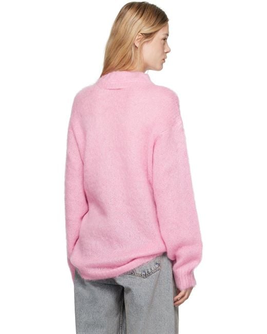 MM6 by Maison Martin Margiela Pink Brushed Knit Sweater