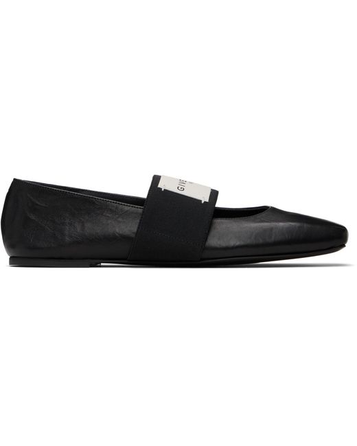 Givenchy Black Sliced Square Ballerina Flats