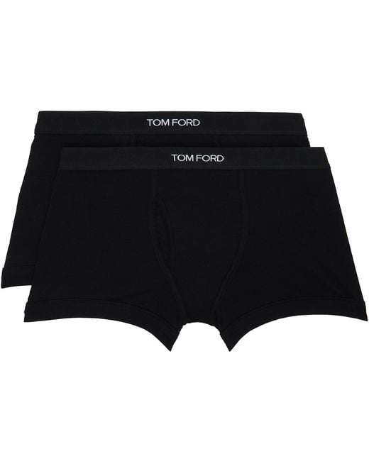 Tom Ford Black Two-Pack Cotton Boxer Briefs for men