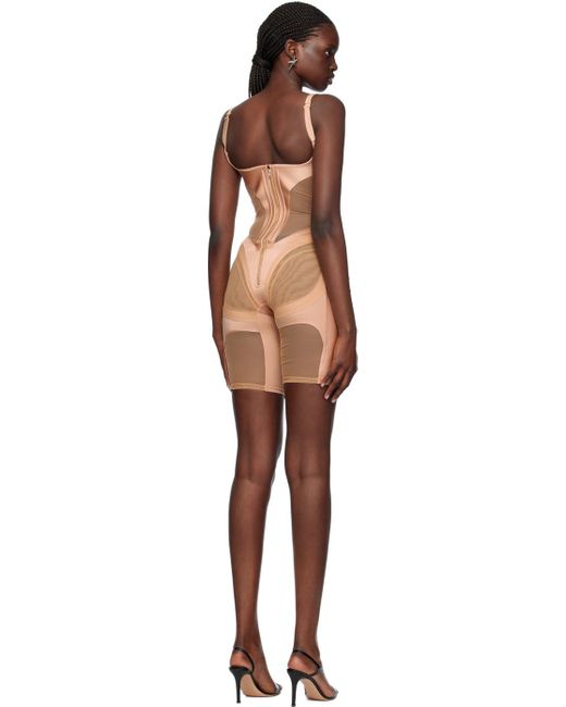 Mugler Black Tan Bicycle Jumpsuit