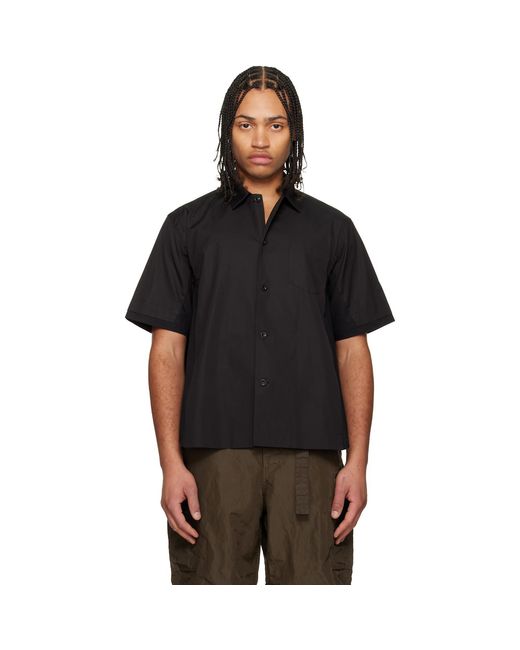 Sacai Black Poplin Shirt for men