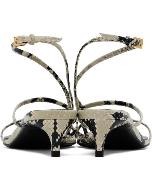 Khaite Black Loop Kitten Heeled Sandals