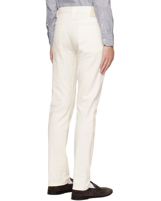 Zegna White Patch Jeans for men