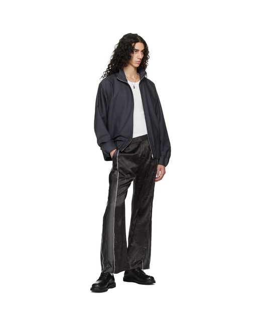 Serapis Black Wool Track Jacket for men