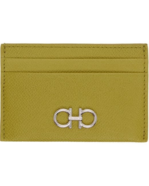 Ferragamo Green Gancini Card Holder