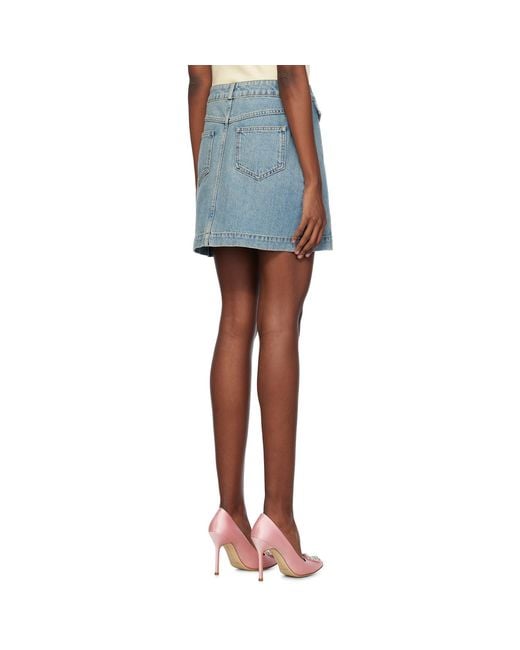 Moschino Blue Faded Denim Skirt