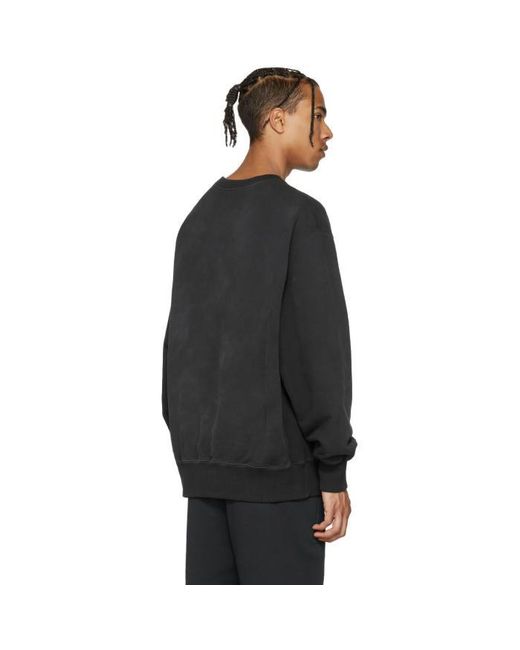 Yeezy Black Boxy Crewneck Sweatshirt for Men | Lyst